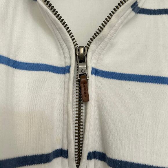 Brooks Brothers Stripe 1/4 Zip Knit Sweater Mens XXL Blue White Preppy Classic - Picture 5 of 9